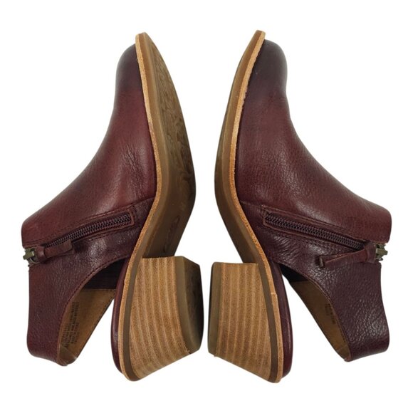 Sofft Arabia Slingback Bootie Women 6M Port Leather Maroon Side Zip Stacked Heel - Picture 5 of 16